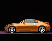 AUT 38 RK0032 02
2003 Nissan 350Z Orange Profile View On Purple Floor Gray Line Studio