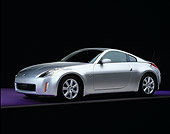 AUT 38 RK0046 04
2003 Nissan 350Z Silver 3/4 Side View On Purple Floor Gray Line Studio