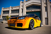 AUT 38 RK1881 01
2003 Volkswagen GTI 20th Anniversary Yellow With Flames Low 3/4 Front View On Pavement
