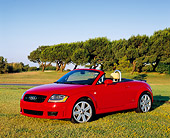 AUT 39 RK0249 02
2004 Audi TT Roadster quattro Red 3/4 Front View On Grass Trees Blue Sky