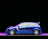 AUT 39 RK0333 05
2004 Ford Saleen N20 Focus Blue Profile View On Gray Line Purple Floor And Lighting Studio