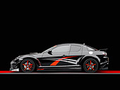 AUT 39 RK0411 01
2004 Mazda RX-8 Custom Black Profile View Studio
