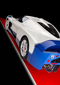 AUT 40 RK0207 01
2005 Maserati MC12 Blue and White 3/4 Rear Shot Studio
