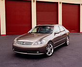 AUT 40 RK0047 02
2005 Infiniti M45 Pewter Front 3/4 View On Pavement By Garage Doors