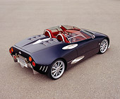 AUT 40 RK0069 04
2005 Spyker C-8 Spyder Black Overhead 3/4 Rear View On Pavement