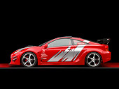 AUT 40 RK0268 01
2005 Toyota Celica GTS Custom Red Profile View On Red Floor Studio