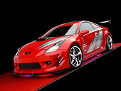 AUT 40 RK0271 01
2005 Toyota Celica GTS Custom Red 3/4 Front View On Red Floor Studio