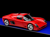 AUT 40 RK0280 01
2005 Ultima GTR Red 3/4 Front View On Blue Floor Studio