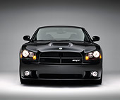 AUT 41 RK0107 07
2006 Dodge Charger SRT8 Black Head On Shot On White Seamless Studio