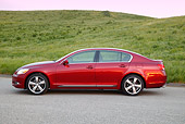 AUT 41 RK0001 01
2006 Lexus GS430 Red Profile View On Pavement By Grass Hills