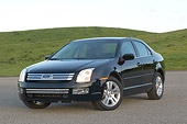 AUT 41 RK0111 01
2006 Ford Fusion Black 3/4 Front View On Pavement Grass Hills