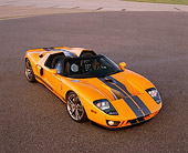 AUT 41 RK0219 05
2006 Ford GTX1 Yellow And Silver Overhead 3/4 Front View On Pavement