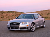 AUT 41 RK0372 01
2006 Audi A8 Quattro AT6 Silver 3/4 Front View On Pavement
