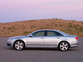 AUT 41 RK0373 01
2006 Audi A8 Quattro AT6 Silver Profile View On Pavement