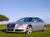 AUT 41 RK0381 01
2006 Audi A8 Quattro AT6 Silver Low 3/4 Front View On Grass