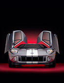 AUT 41 RK0406 01
2006 Ford GTB Gray Silver Stripe Low Head On View Studio