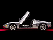 AUT 41 RK0434 01
2006 Ford GTB Gray With Silver Stripe Profile View  Doors Open Studio