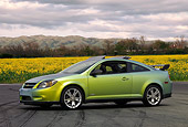AUT 41 RK0536 01
2006 Chevrolet Cobalt SS Gold Rush With 5 Panel Sunroof 3/4 Side View On Pavement