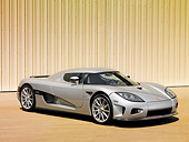 AUT 41 RK0576 01
2006 Koenigsegg CCX Roadster Silver 3/4 Front View In Studio