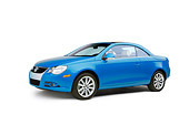 AUT 42 RK0126 01
2007 Volkswagen Eos 2.0T Convertible Blue Low 3/4 Side View Studio