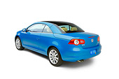AUT 42 RK0128 01
2007 Volkswagen Eos 2.0T Convertible Blue 3/4 Rear View Studio