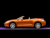 AUT 42 RK0131 02
2007 Mitsubishi Eclipse Spyder GT Orange Profile View Studio