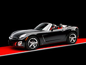 AUT 42 RK0134 02
2007 Saturn Sky Turbo Convertible Black 3/4 Side View On Red Floor Studio