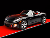 AUT 42 RK0135 04
2007 Saturn Sky Turbo Convertible Black 3/4 Front View On Red Floor Studio