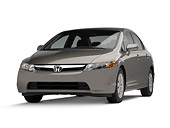 AUT 42 RK0152 01
2007 Honda Civic Sedan DX Gray 3/4 Front View On Seamless Studio
