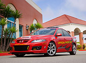 AUT 42 RK0206 01
2007 Mazda Speed 6 Official Pace Car Red Low 3/4 Front View On Pavement