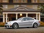 AUT 42 RK0250 04
2007 Mercedes-Benz CLK63 AMG Black Series Silver Coupe 3/4 Front View On Pavement