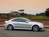 AUT 42 RK0251 01
2007 Mercedes-Benz CLK63 AMG Black Series Silver Coupe 3/4 Front View On Pavement