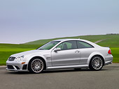 AUT 42 RK0258 01
2007 Mercedes-Benz CLK63 AMG Black Series Silver Coupe Front 3/4 View On Pavement