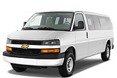 AUT 43 IZ0565 01
2013 Chevrolet Express 3500 Passenger Van White 3/4 Front View Studio