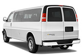 AUT 43 IZ0567 01
2013 Chevrolet Express 3500 Passenger Van White 3/4 Rear View Studio