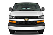 AUT 43 IZ0569 01
2013 Chevrolet Express 3500 Passenger Van White Front View Studio
