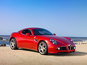 AUT 43 RK0403 01
2008 Alfa Romeo 8C Competizione Red 3/4 Front View On Beach