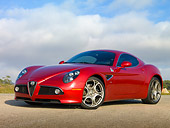 AUT 43 RK0407 01
2008 Alfa Romeo 8C Competizione Red 3/4 Front View On Pavement