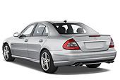 AUT 43 IZ0067 01
2009 Mercedes-Benz E63 AMG Silver 3/4 Rear View Studio