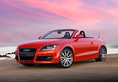 AUT 43 RK0032 01
2008 Audi TT Convertible Red Low 3/4 Front View On Sand