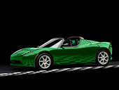 AUT 43 RK0046 01
2008 Tesla Roadster Electric Low 3/4 Front View On Checkered Studio