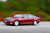 AUT 43 RK0153 01
2008 Lexus LS 600h L Red 3/4 Front View Driving