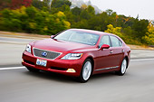 AUT 43 RK0157 01
2008 Lexus LS 600h L Red 3/4 Front View Driving