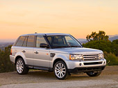 AUT 43 RK0174 01
2008 Land Rover Range Rover Silver 3/4 Front View At Dusk Mountains