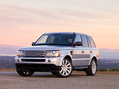 AUT 43 RK0177 01
2008 Land Rover Range Rover Silver 3/4 Front View At Dusk Mountains