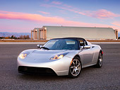 AUT 43 RK0236 01
2008 Tesla Roadster Silver 3/4 Front View On Pavement