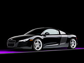 AUT 43 RK0244 01
2008 Audi R8 Coupe quattro R Tronic Black 3/4 Front View Studio