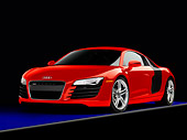 AUT 43 RK0262 01
2008 Audi R8 Coupe quattro R Tronic Red 3/4 Front View Studio