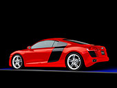 AUT 43 RK0264 01
2008 Audi R8 Coupe quattro R Tronic Red 3/4 Rear View Studio