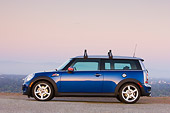 AUT 43 RK0271 01
2008 Mini Cooper S Clubman Blue Profile View On Pavement By Trees